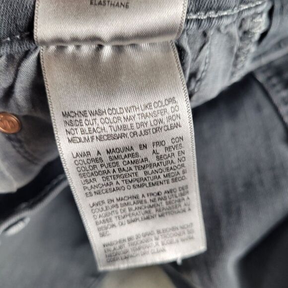 Mother Jeans Women's 30 Faded Black Denim Fray The Weekender Flare Legs Y2K 90s - Picture 16 of 16